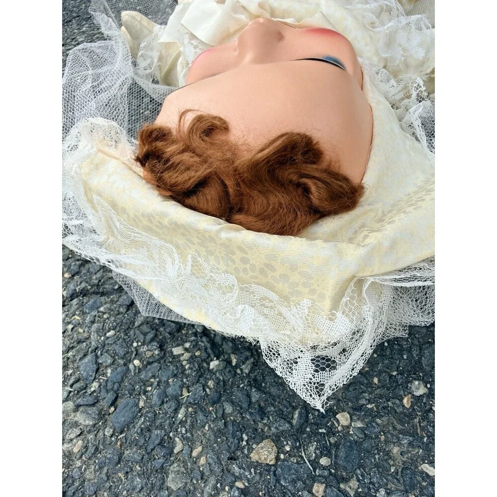 Vintage 40s 50s Dance with Me Doll Plastic Celluloid MASK FACE Cloth Doll 38”